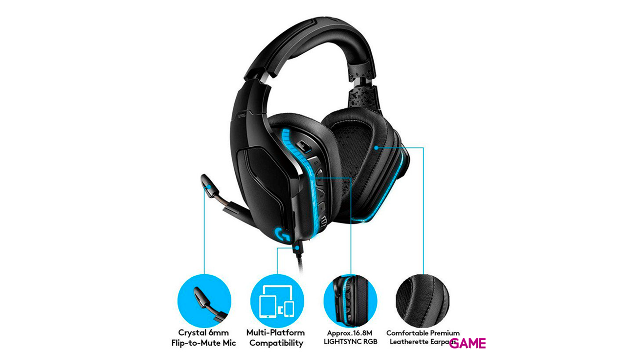 Logitech G935 LIGHTSYNC Wireless 7.1 RGB PC-PS4-PS5-XBOX-SWITCH-MOVIL - Auriculares Gaming Inalámbricos-1