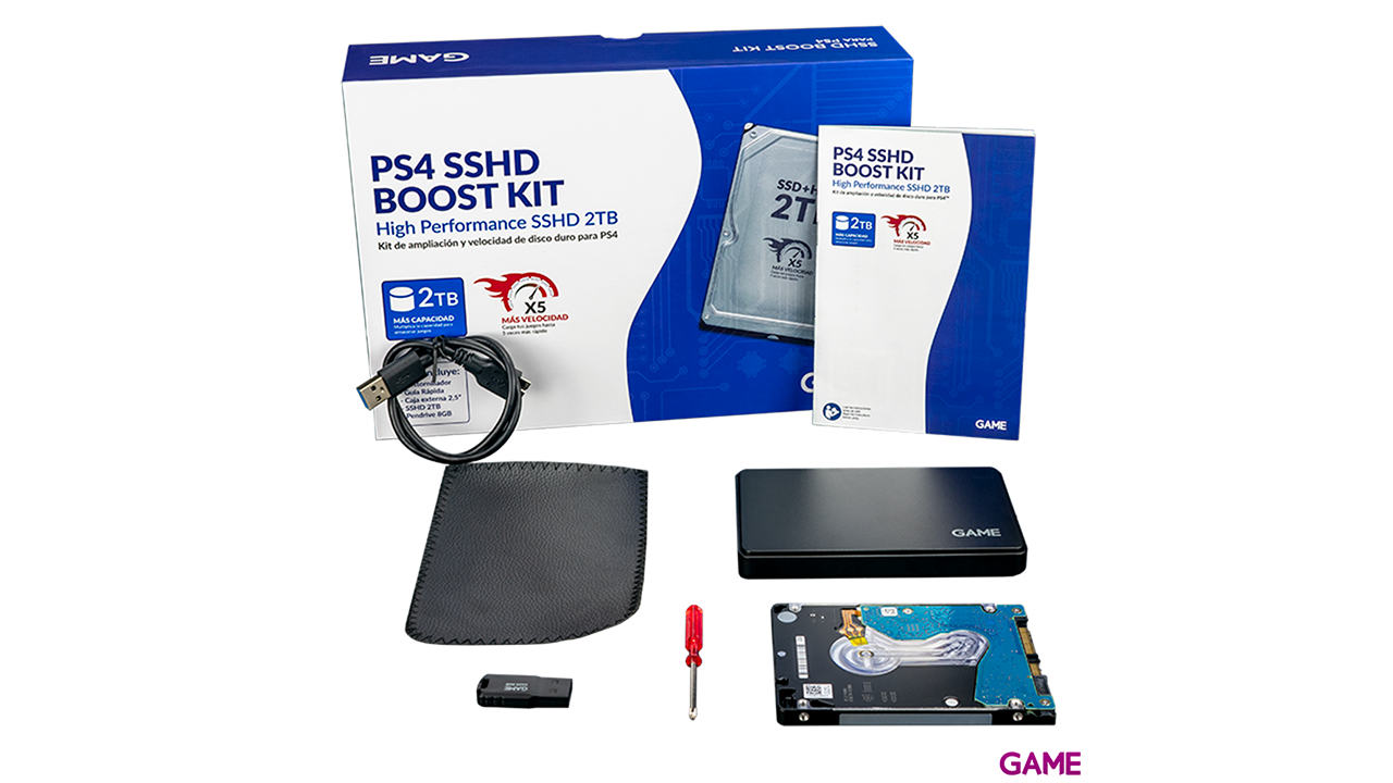PS4 2TB SSHD Turbo Boost KIT - Pack de ampliación de disco duro para PS4-3