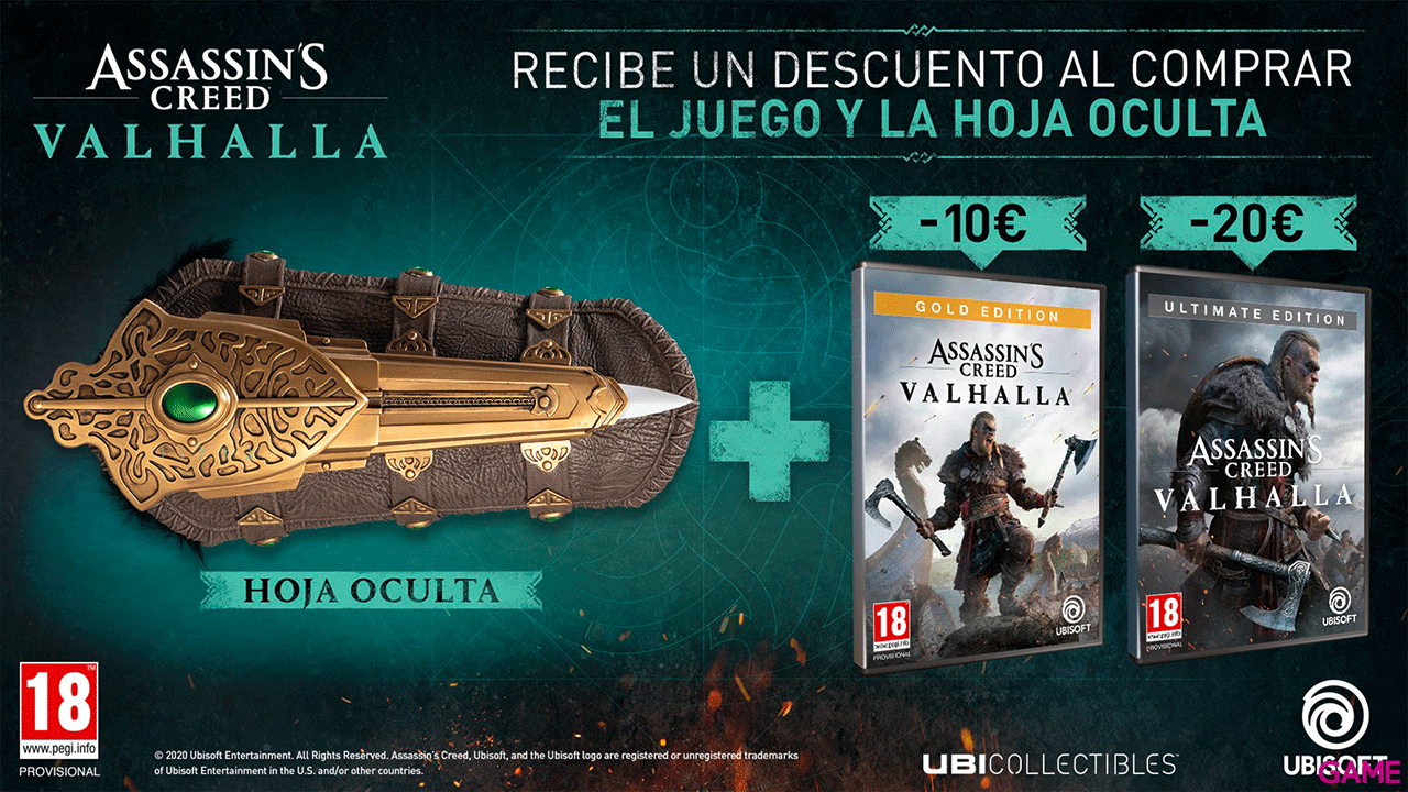 Figura Assassin’s Creed Valhalla Hidden Blade Cuchilla-1