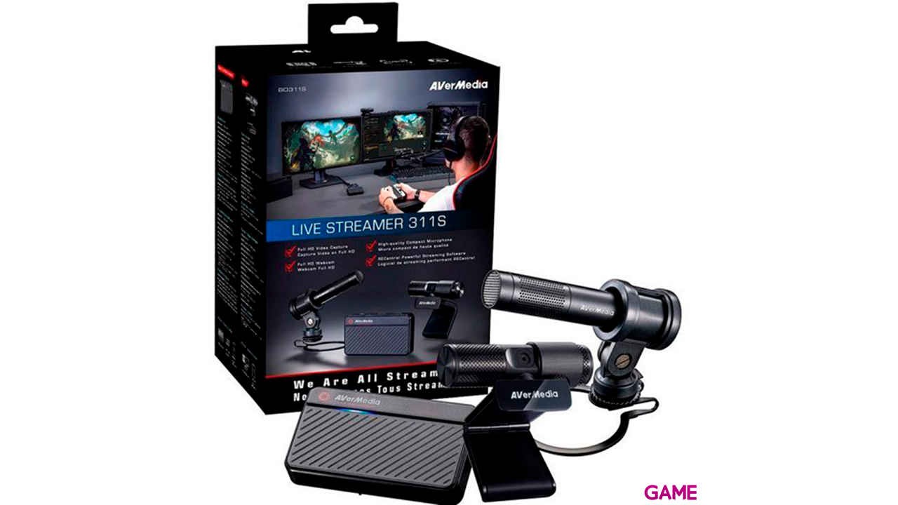 AVerMedia Live Streamer 311S YouTuberPack-StreamingKit Capturadora-Cam-Micro - Pack Gaming-4