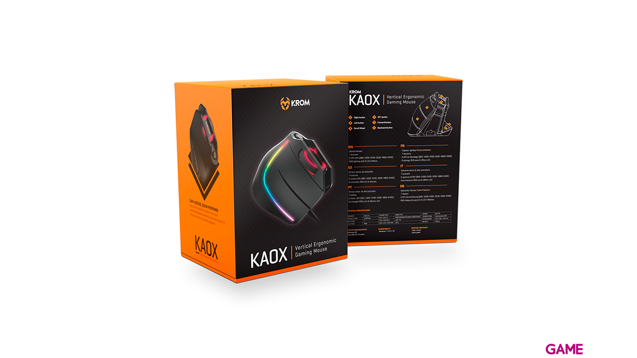KROM Kaox RGB 6400 DPI Vertical - Ratón Gaming-6