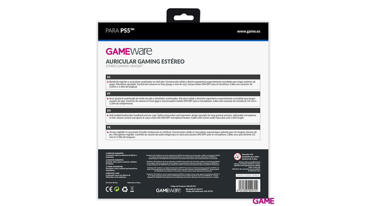 Auriculares Gaming Estéreo GAMEware Blancos-1