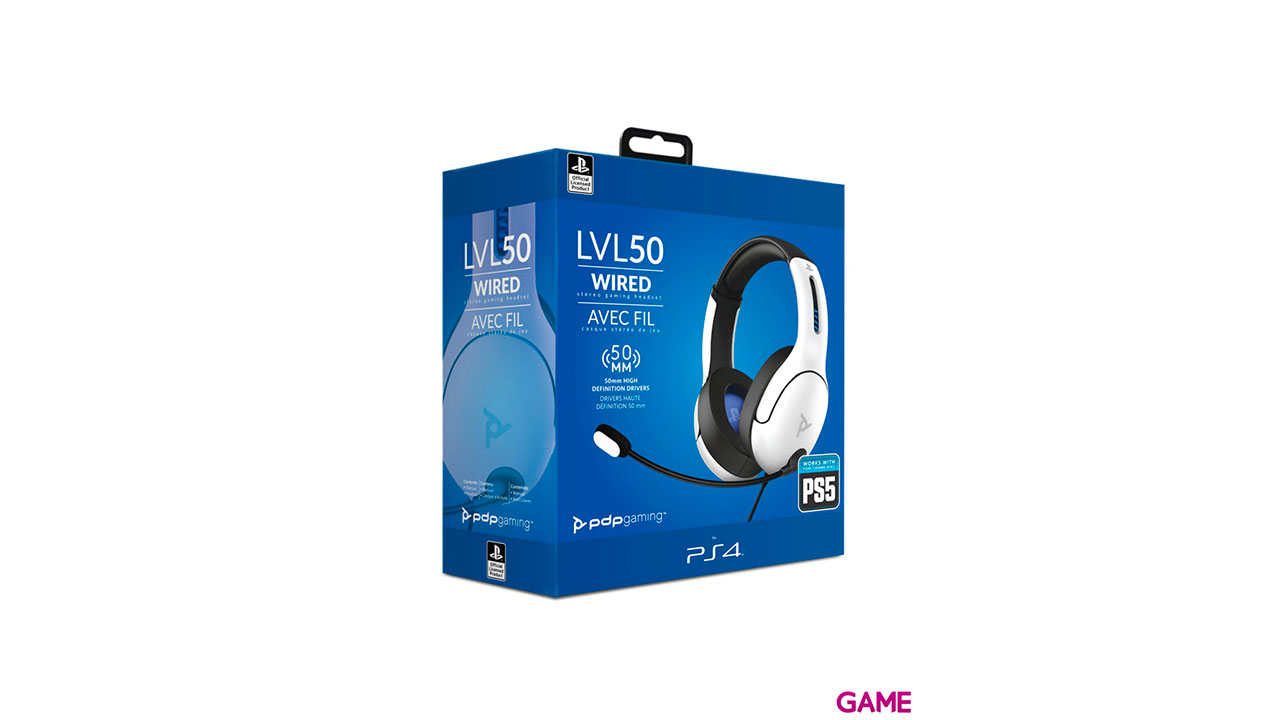 Auriculares PDP LVL50 Blancos PS5-PS4 -Licencia oficial--0