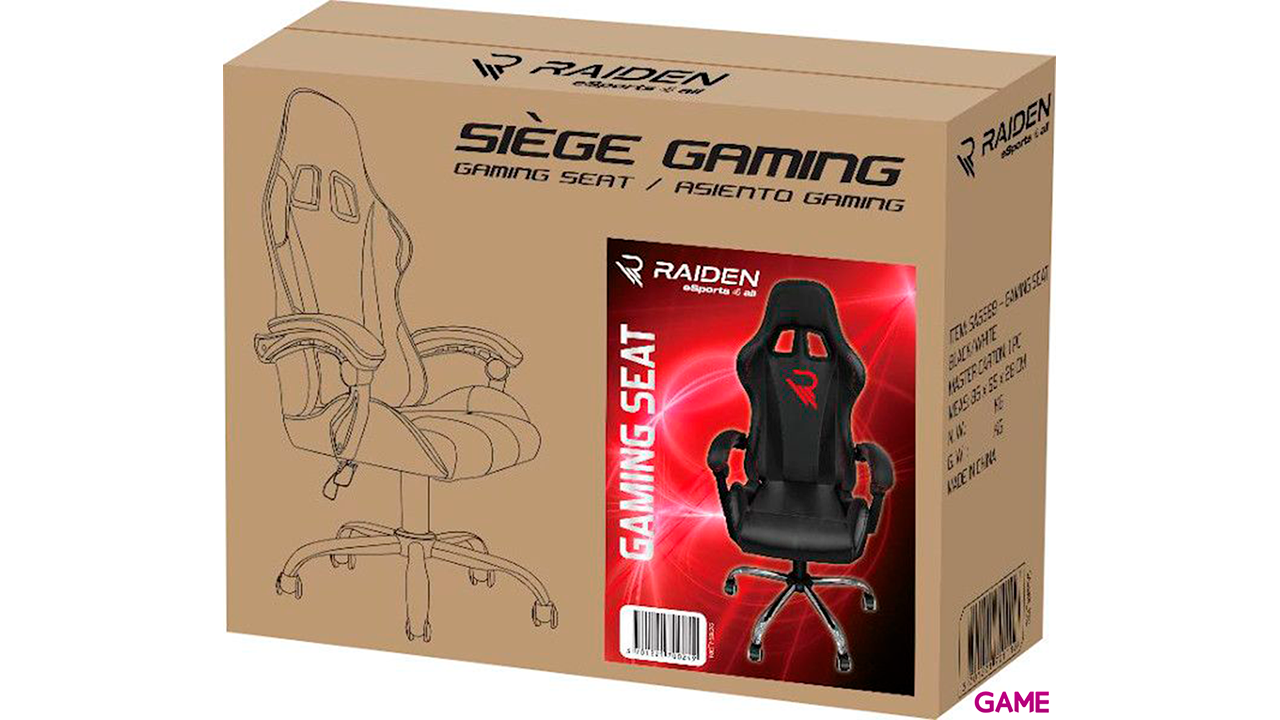 RAIDEN Gaming Seat Negro-Rojo - Silla Gaming-0