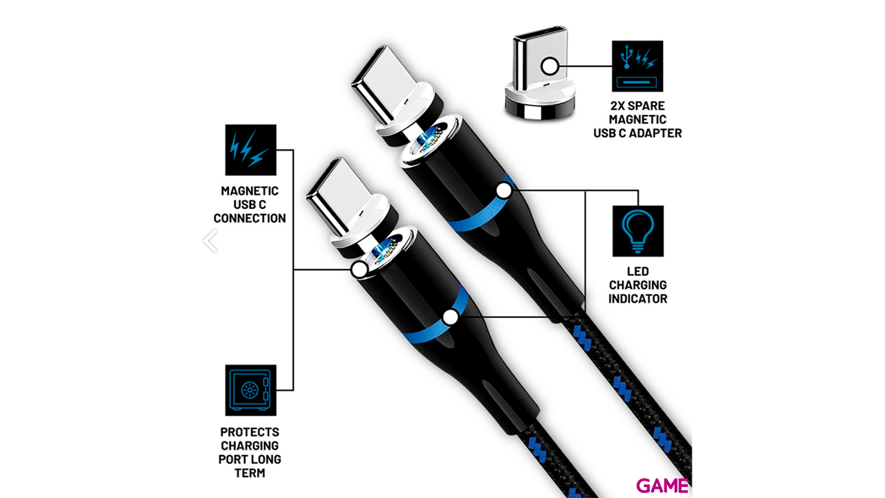 Cable de Carga USB-C para 2 Mandos Stealth SP-C20V-1