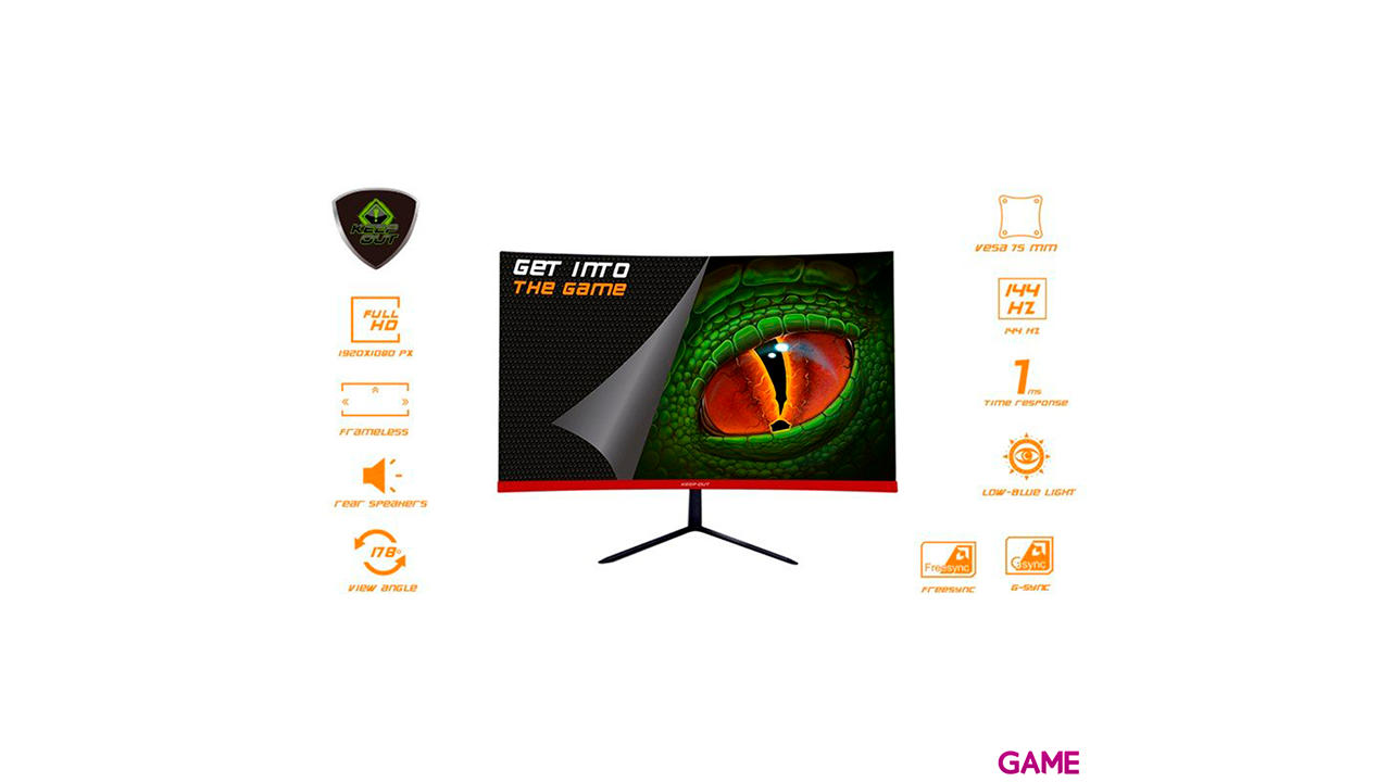 Keep Out XGM24C+ - 23,6´´ - Led - FHD - Curvo - 144Hz - Freesync - Monitor Gaming-1