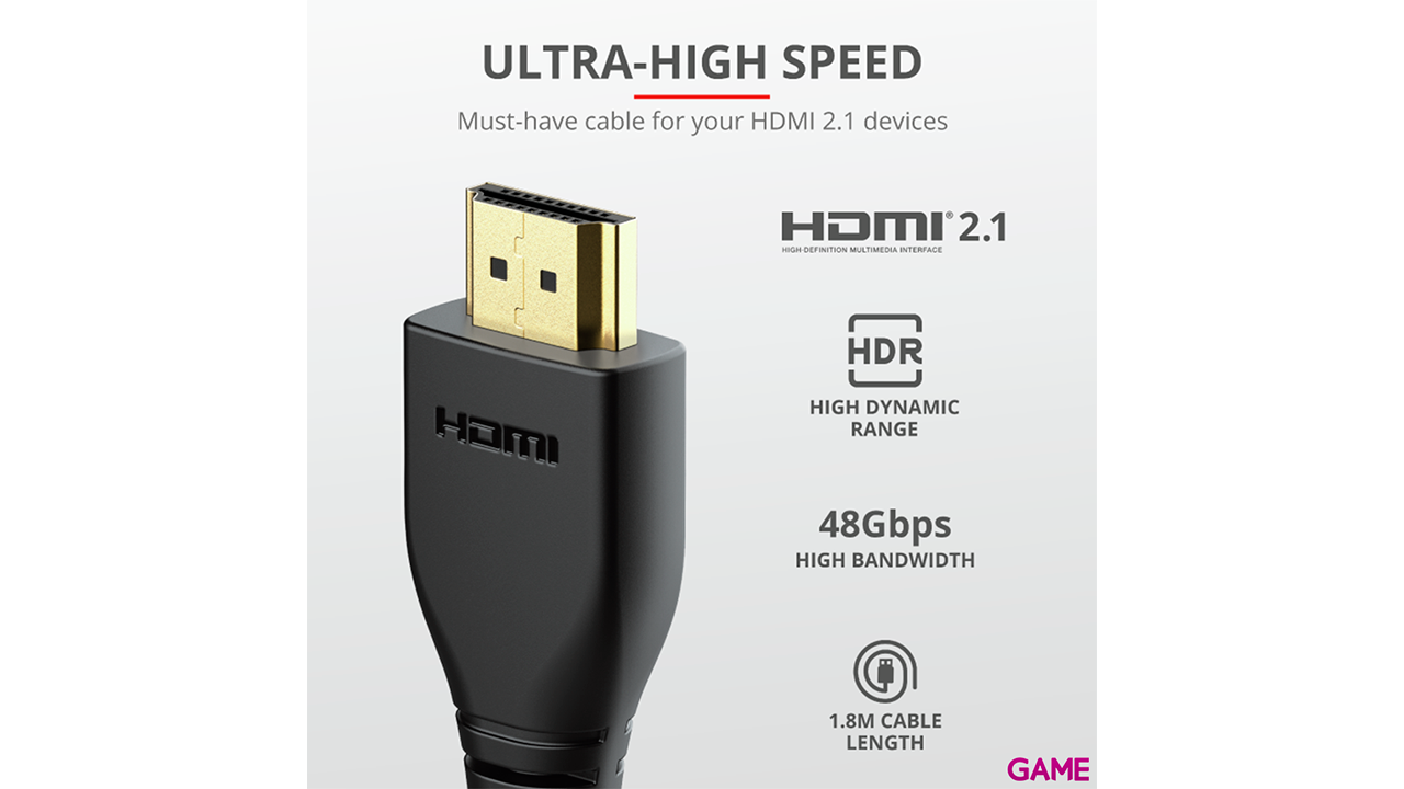 Cable HDMI 2.1 8K Trust Ruza PS4-PS5-XSX-NSW-1
