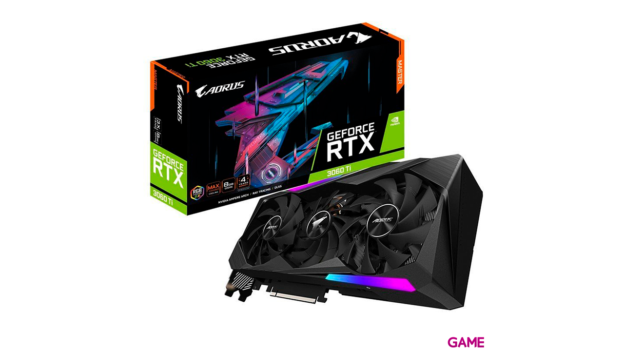 Gigabyte Aorus GeForce RTX 3060Ti Master - 8Gb DDR6X - Tarjeta Grafica-0