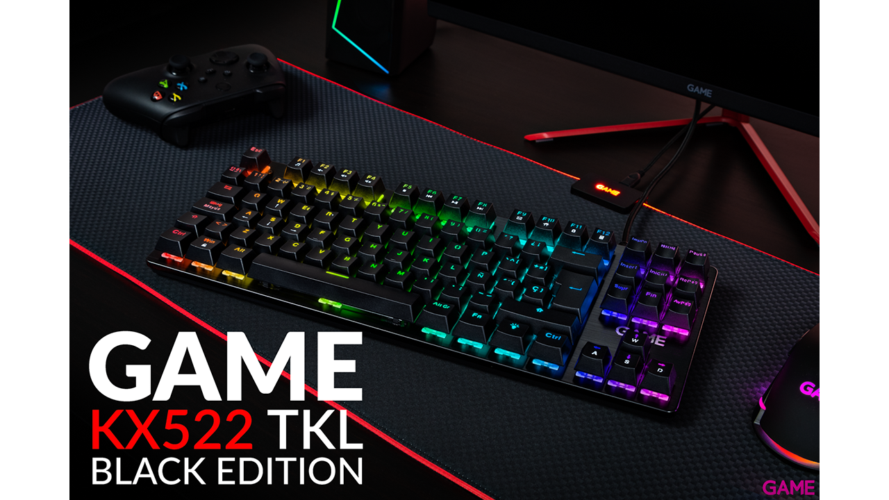 GAME KX522 TKL Aluminum Black Edition Full-RGB Red Switch - Teclado Gaming Mecánico-3