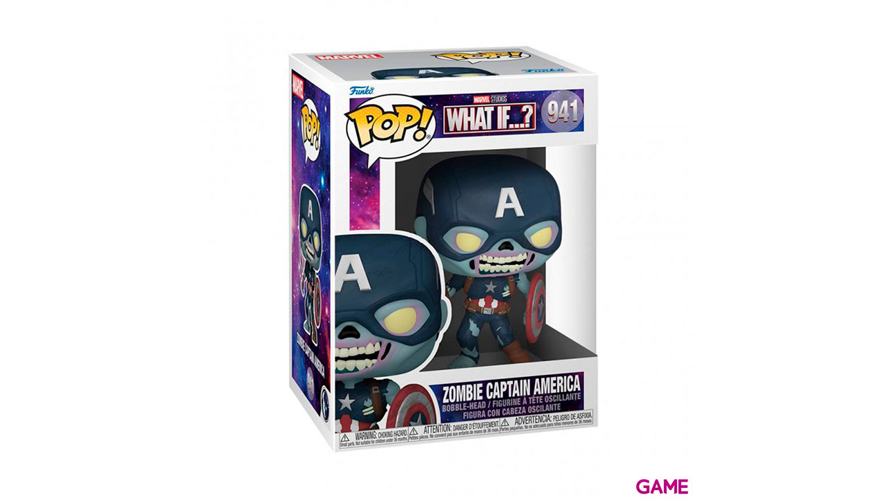 Figura POP Marvel What if: Capitán América Zombie-1