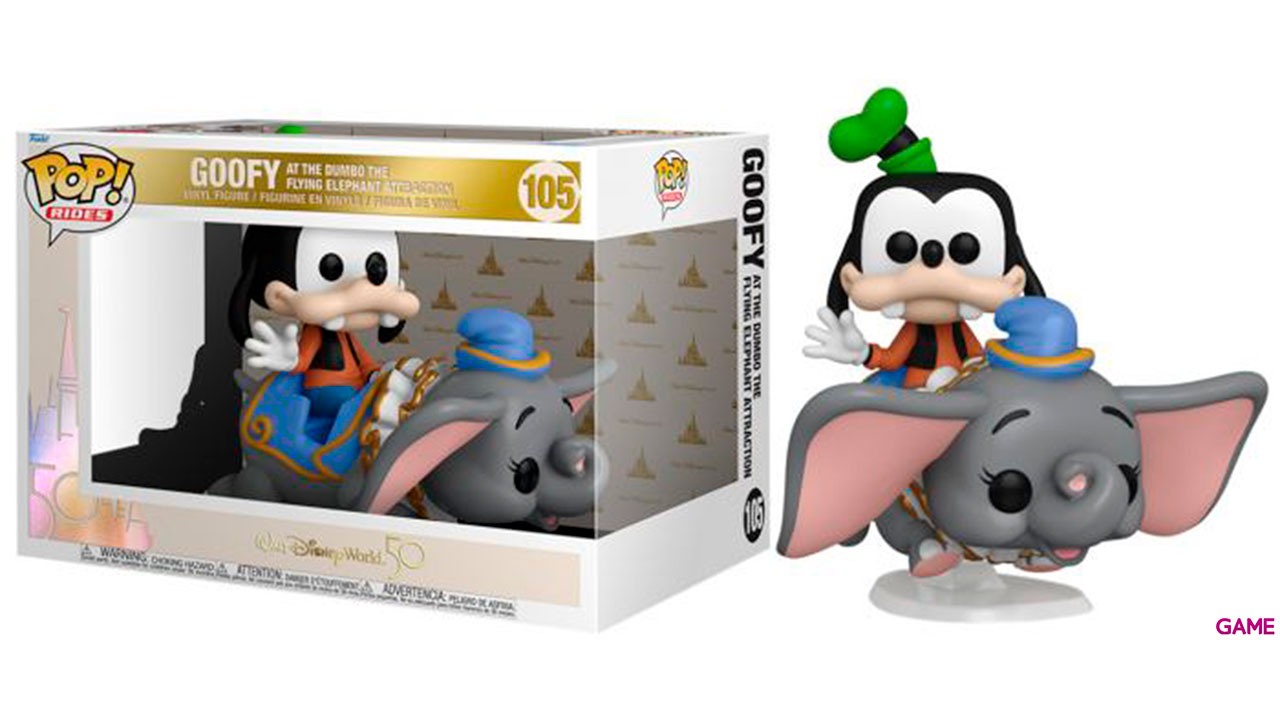 Figura POP Ride World Disney World 80 Aniversario: Goofy en Atracción Dumbo-0