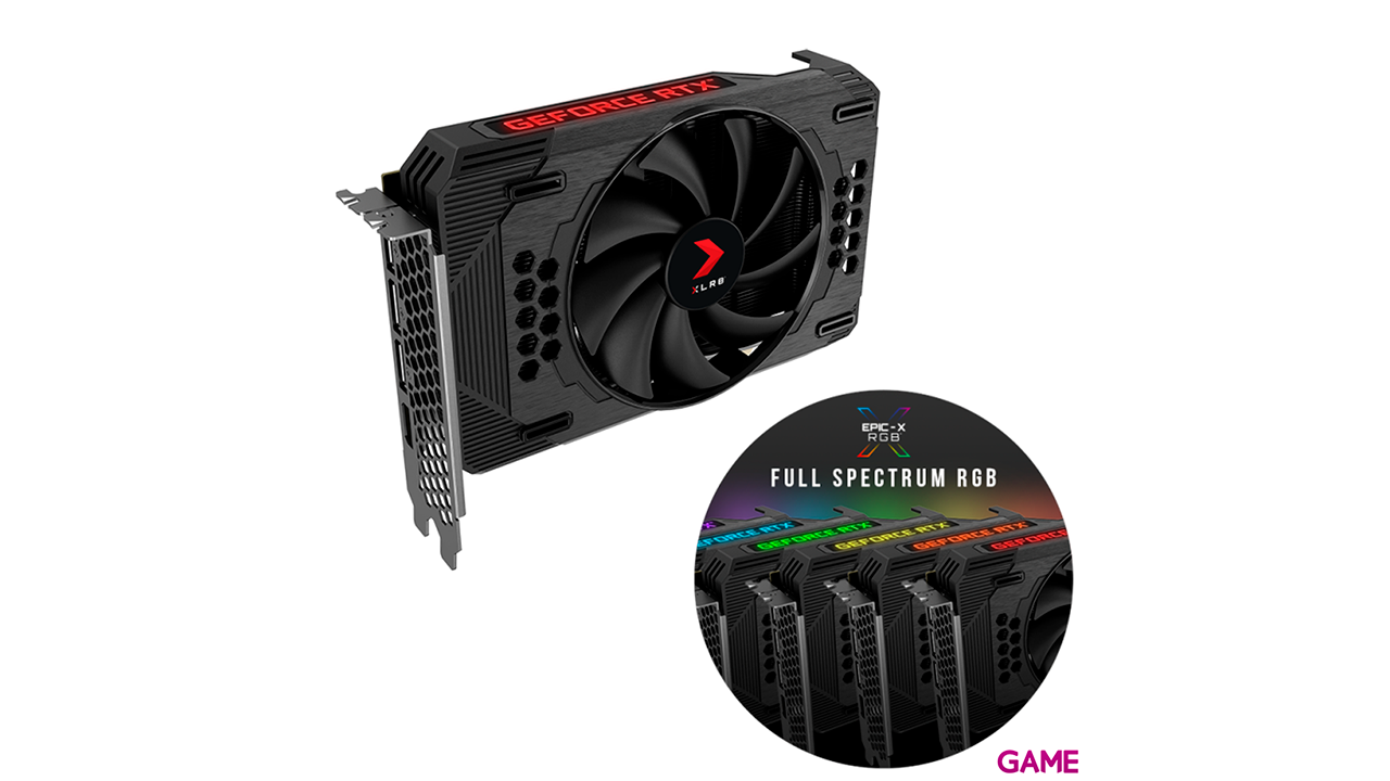 PNY GeForce RTX 3060 12GB XLR8 REVEL EPIC-X RGB Single Fan - Tarjeta Grafica Gaming-1