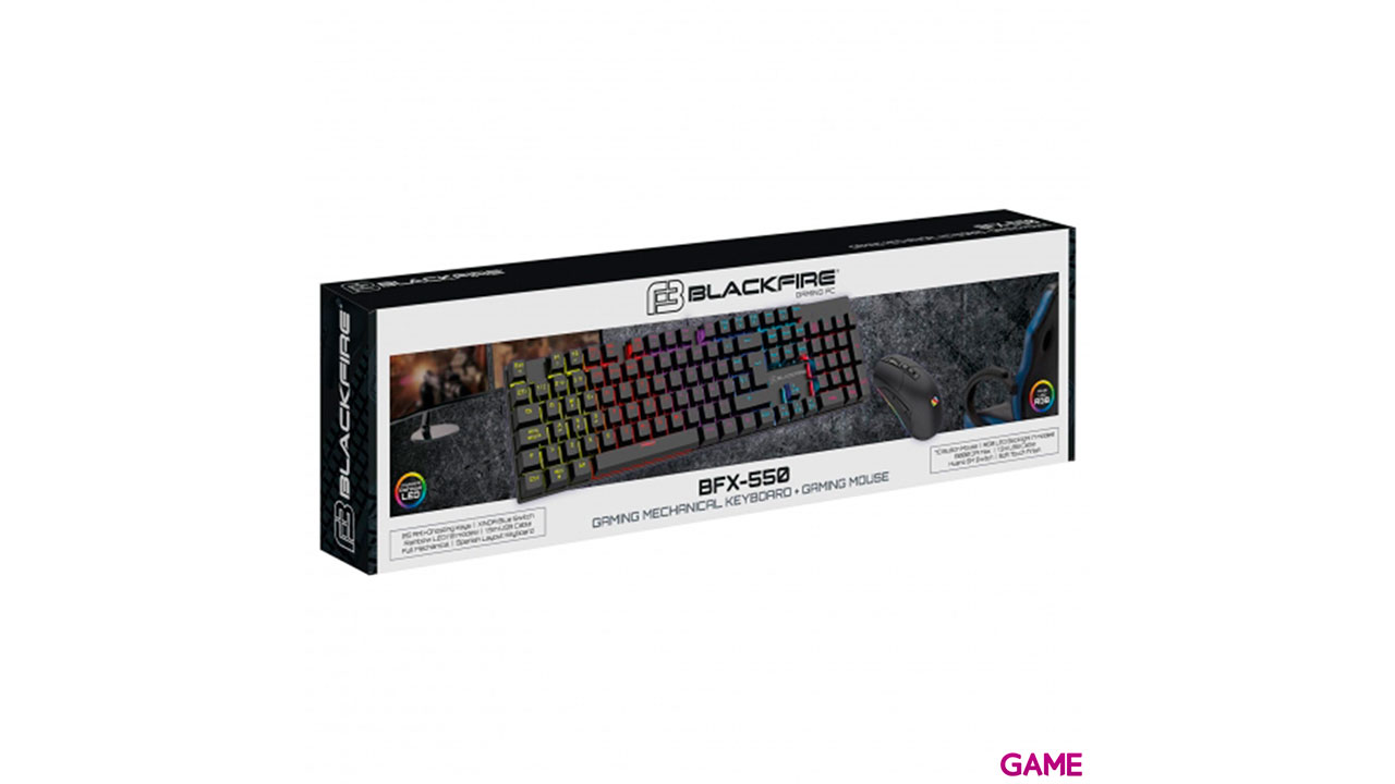 BlackFire PC Combo BFX 550 -Teclado Mecánico Blue Switch + Ratón RGB 8000DPI - Pack Gaming-2