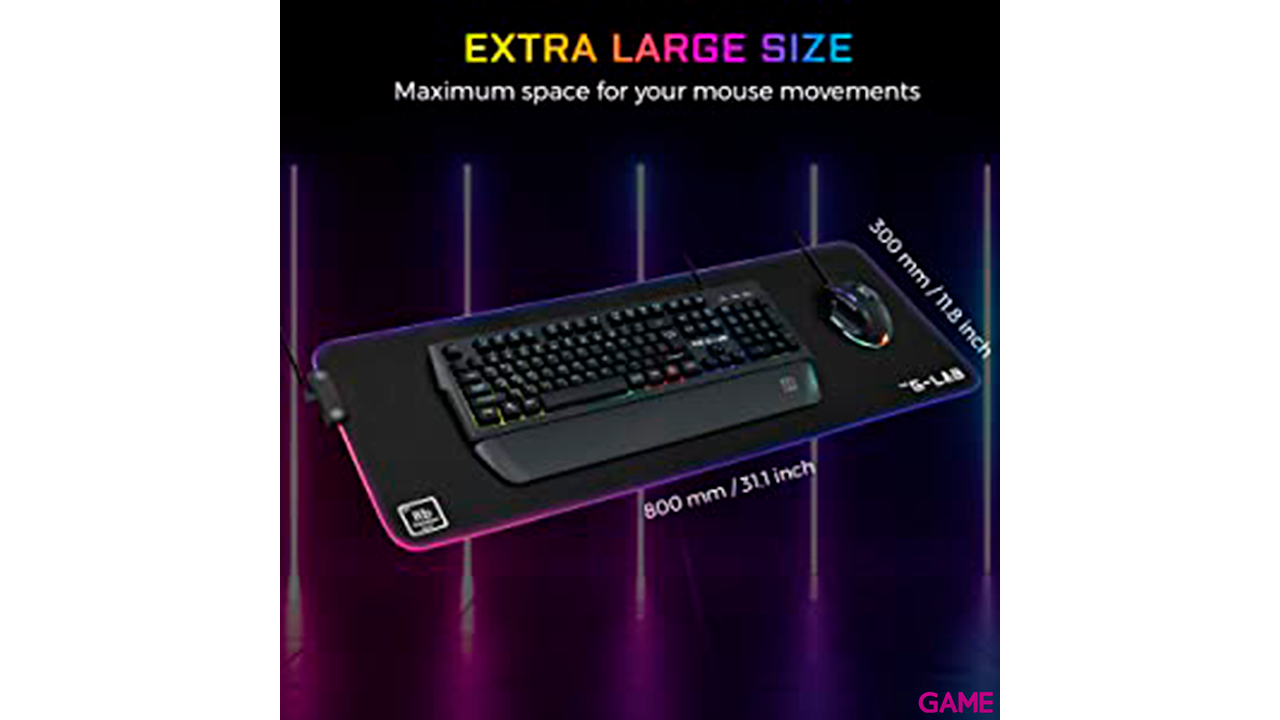 The G-Lab RUBIDIUM - XXL - RGB - Alfombrilla Gaming-2