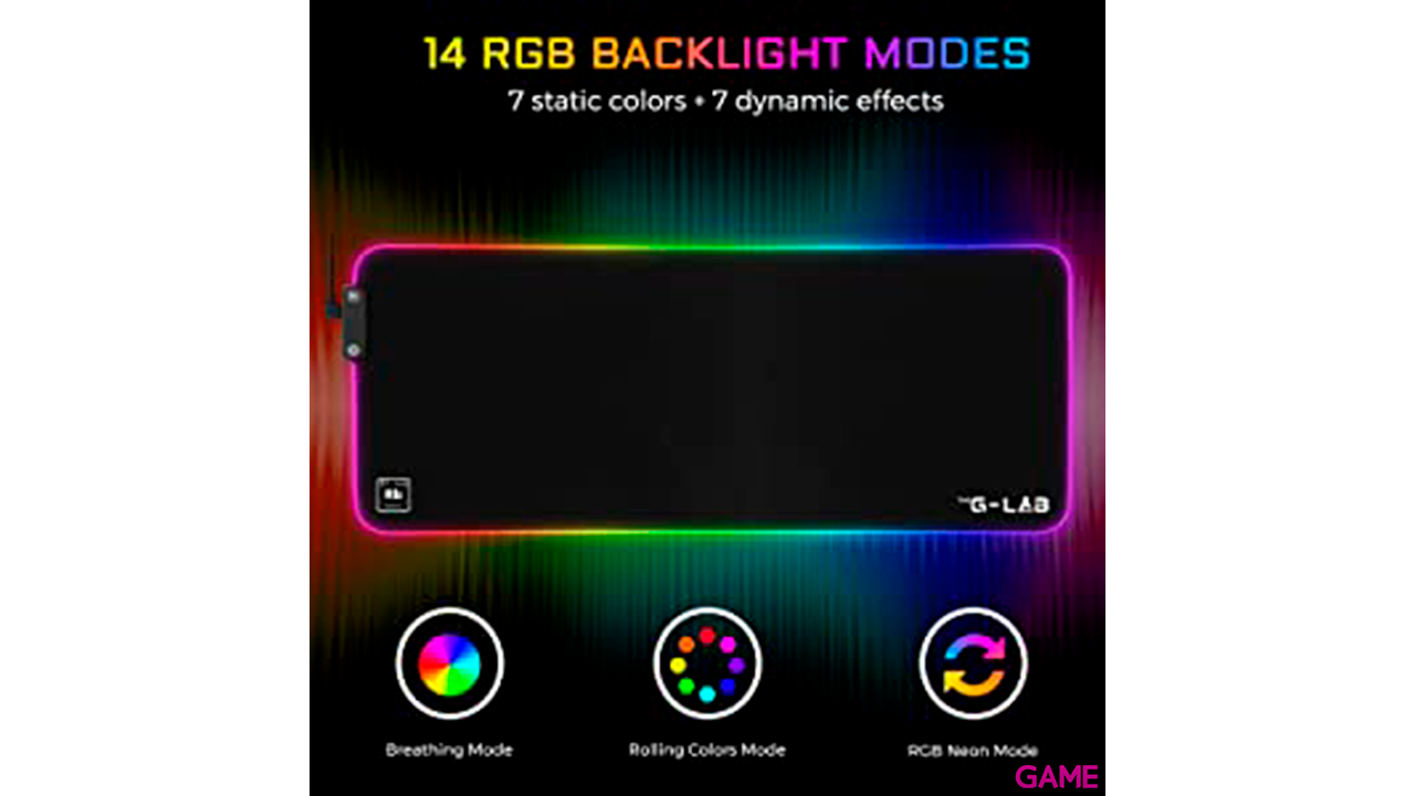 The G-Lab RUBIDIUM - XXL - RGB - Alfombrilla Gaming-3