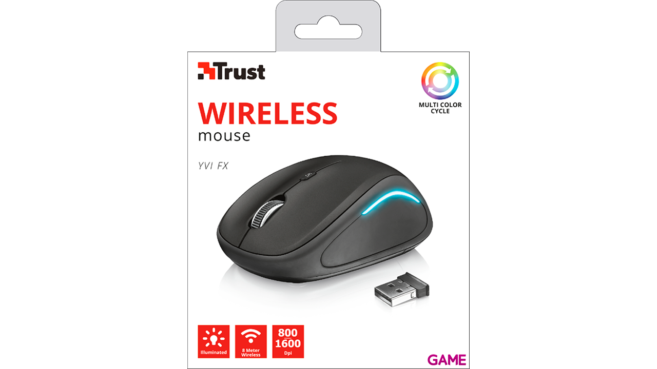 Trust Yvi FX - Inalambrico - RGB - Negro - Raton-7
