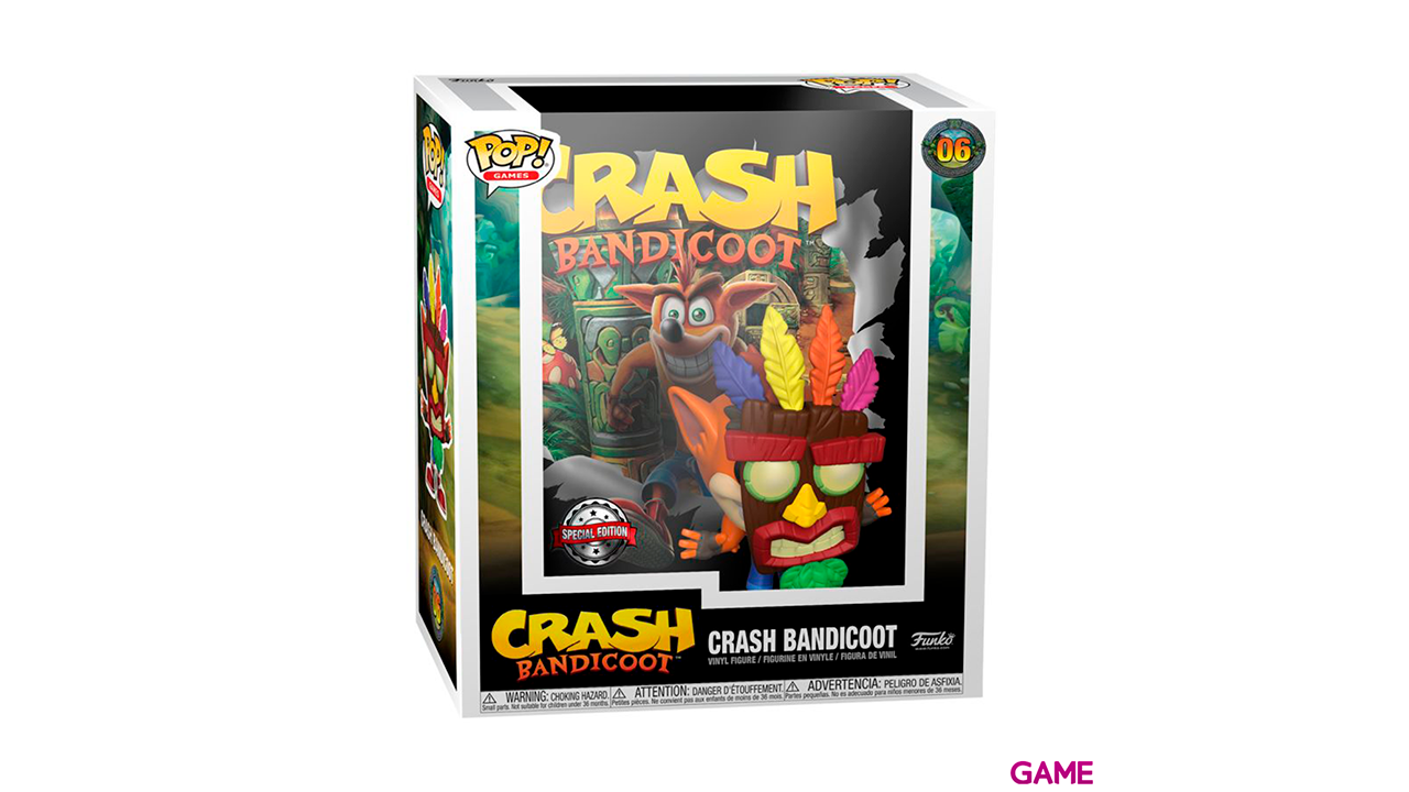 Figura POP Game Cover Crash Bandicoot: Crash con Máscara Aku-1