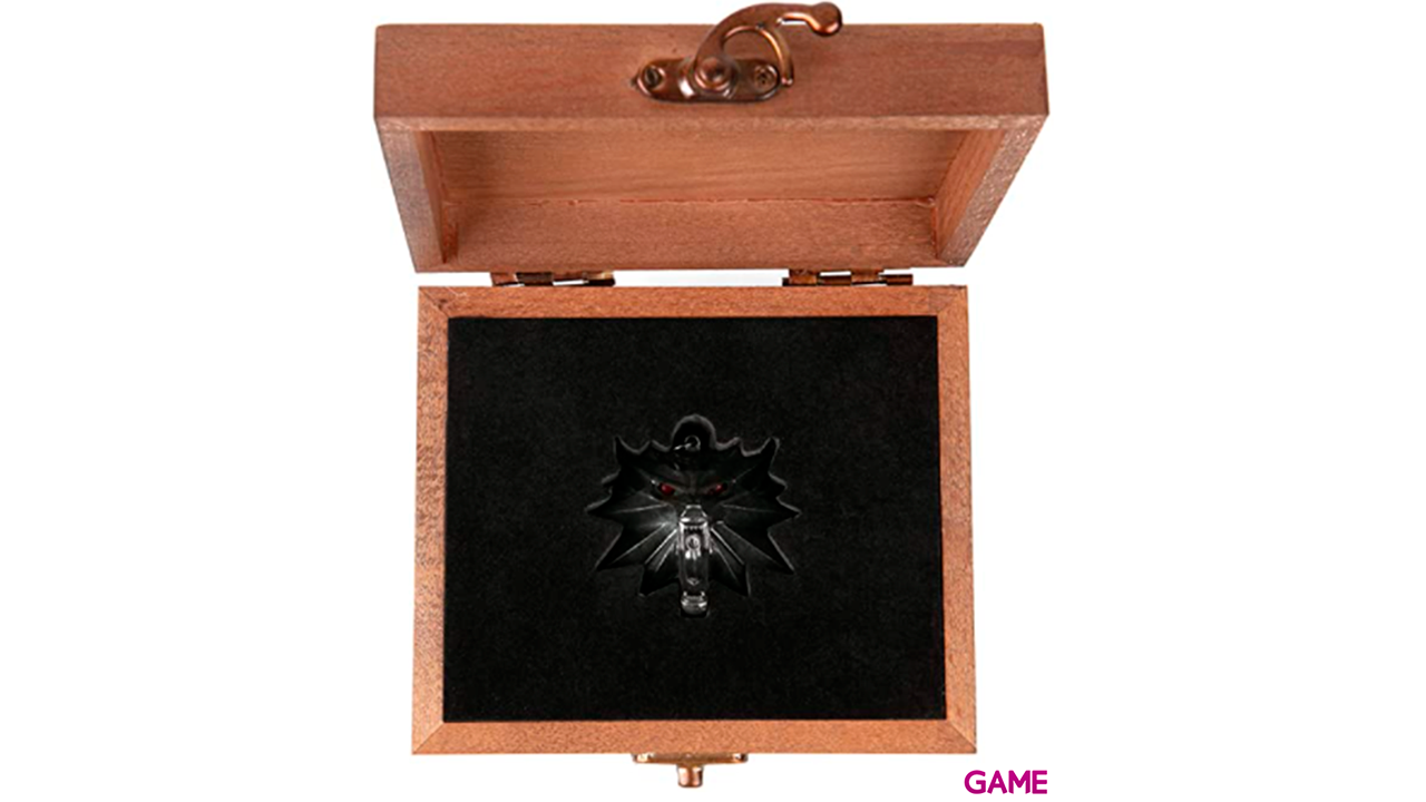 Medallón LED The Witcher en Caja de Madera-1