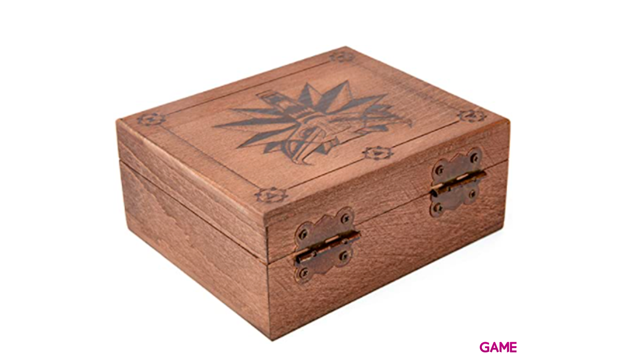 Medallón LED The Witcher en Caja de Madera-3
