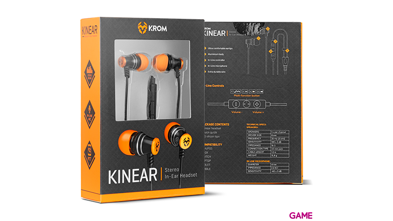 KROM Kinear Stereo IN-EAR Headset - Auriculares Gaming-2