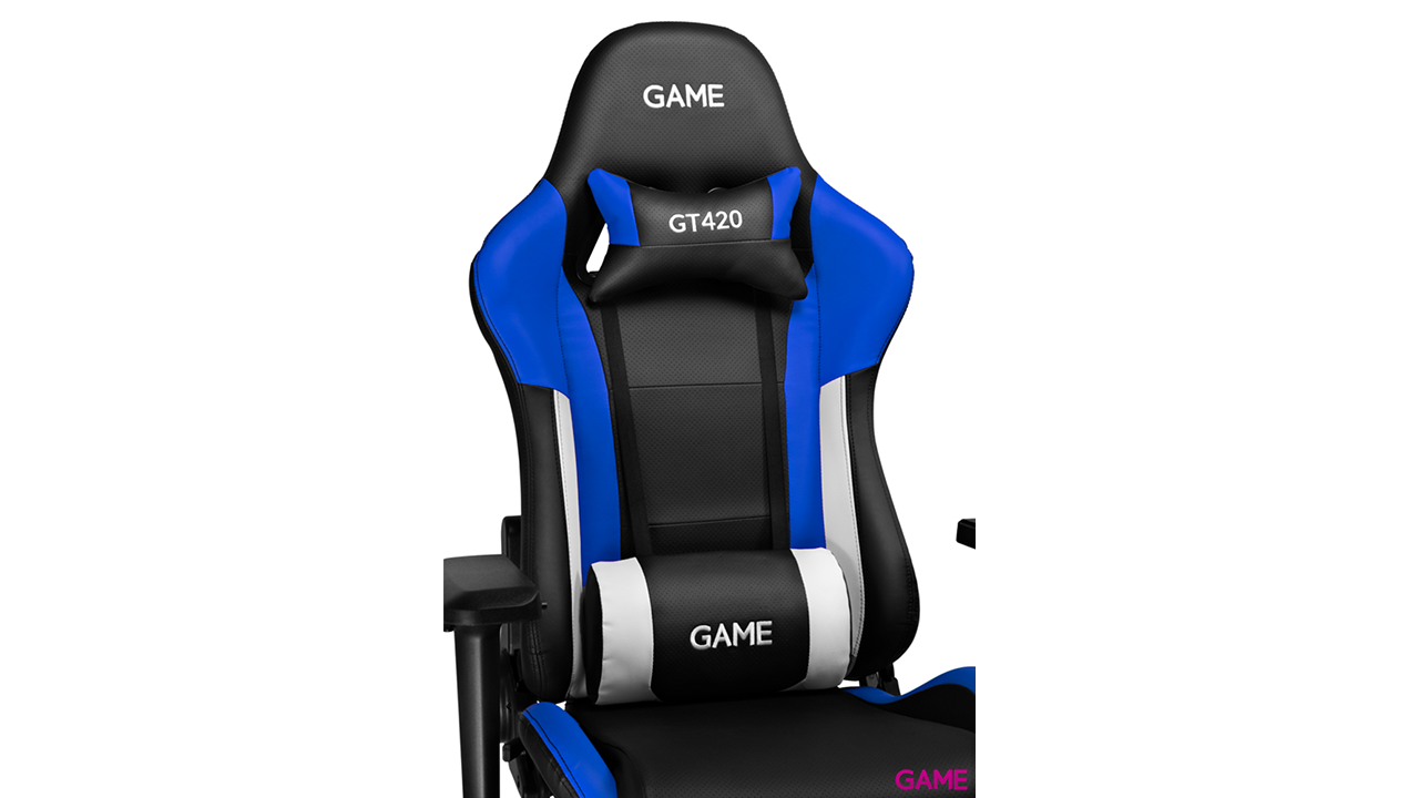 GAME Racing Elite GT420-PS Azul Blanco y Negra - Silla Gaming-12