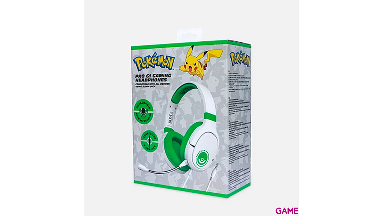 Auriculares OTL Pro G1 Pokémon Pokeball Blanco y verde-1