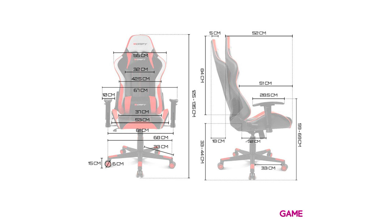 Drift DR175 Negro Verde Blanco - Silla Gaming-10