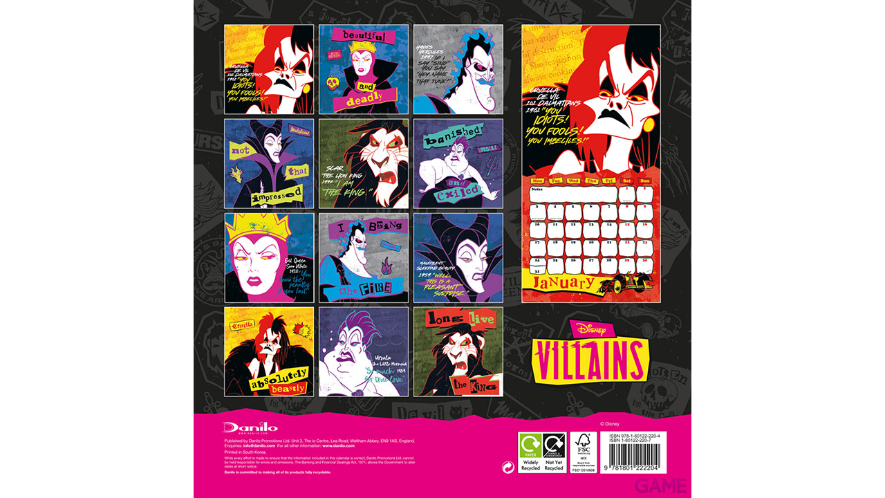 Calendario 2022 Disney Villains-1