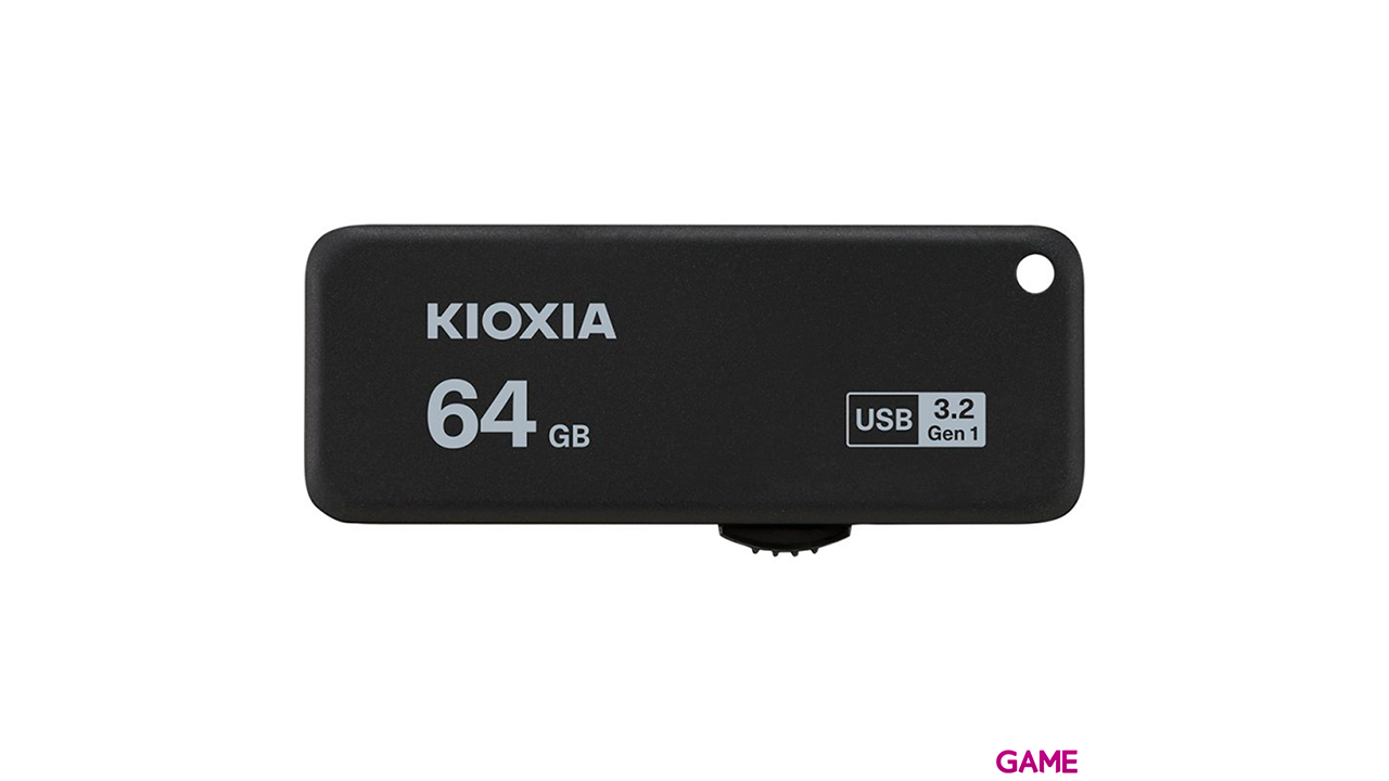 Kioxia Yamabiko USB 3.2 64GB - Negro Retractil - Pendrive-0