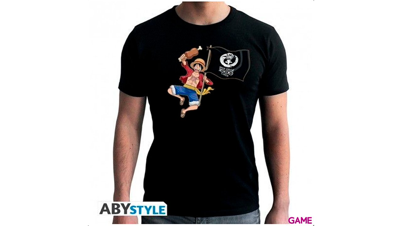 Camiseta One Piece: Luffy 1000 Logs Negra Talla XL-0