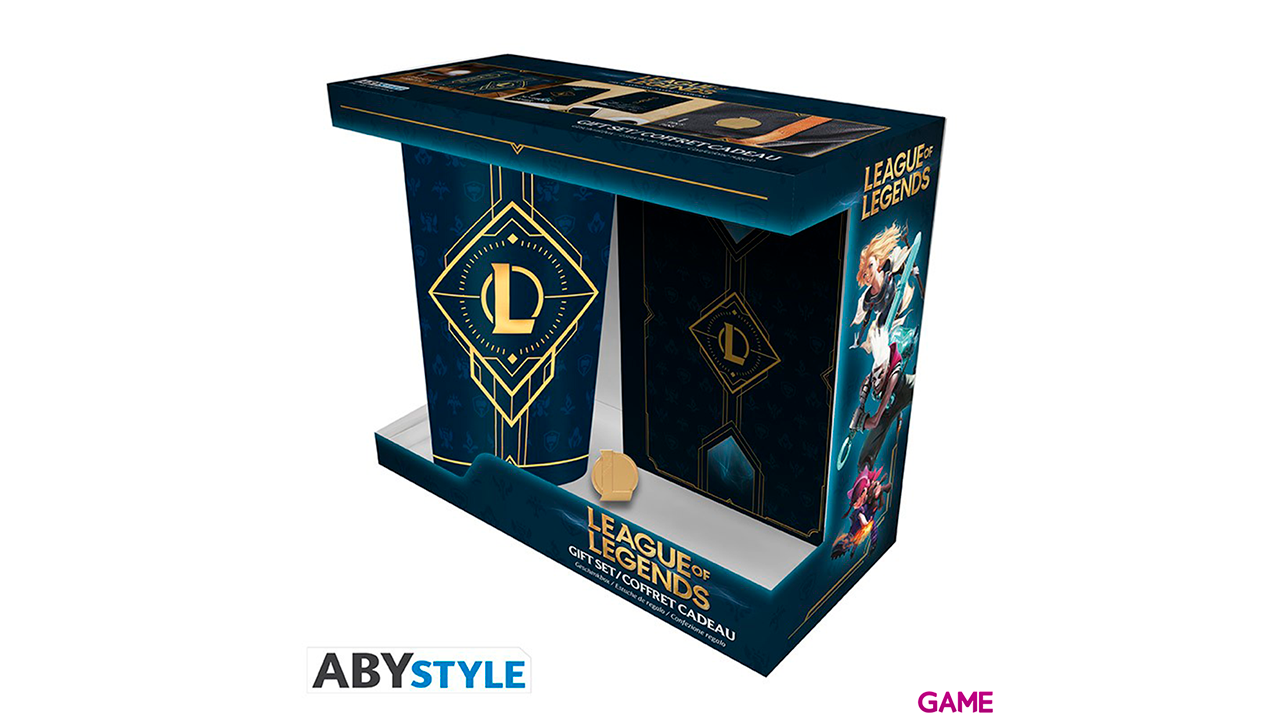 Caja Regalo Vaso XXL + Pin + Libreta. League of Legends: Hextech Logo-7
