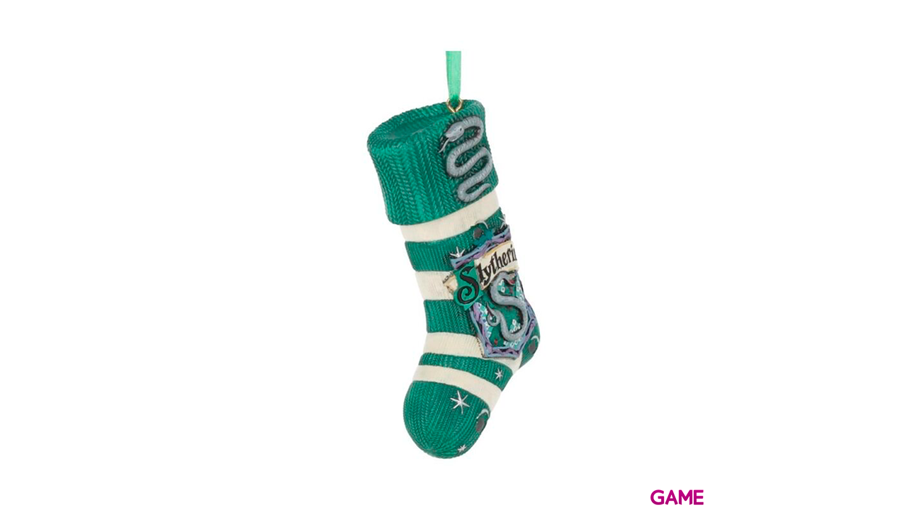 Adorno de Navidad Harry Potter: Calcetín de Slytherin-0