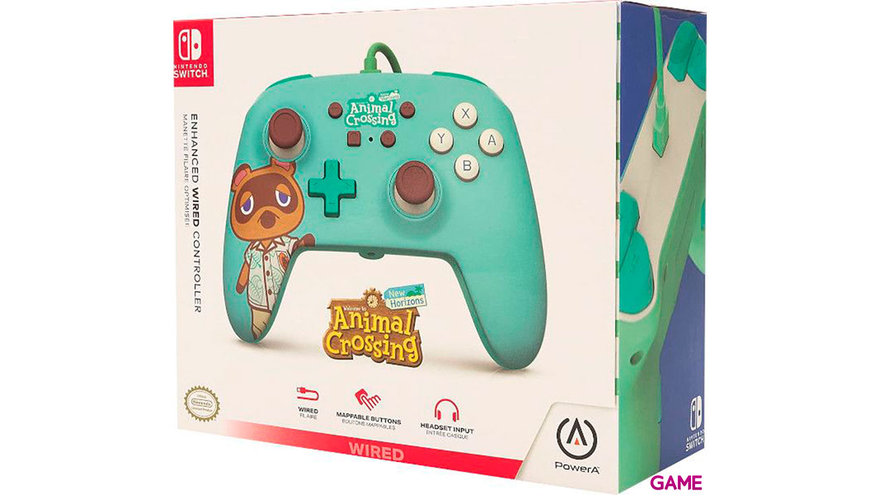 Controller con Cable PowerA Animal Crossing Tom Nook -Licencia oficial--1