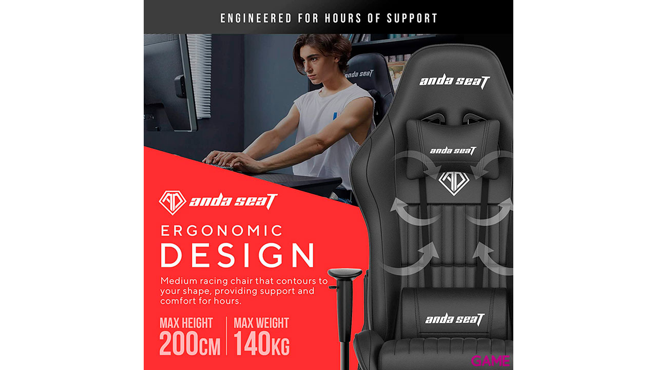 Anda Seat Jungle Series Black - Silla gaming-7