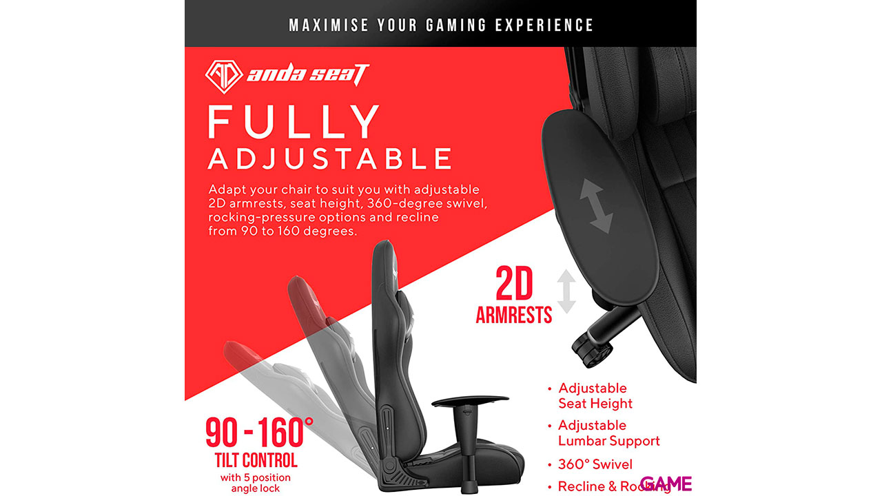 Anda Seat Jungle Series Black - Silla gaming-10