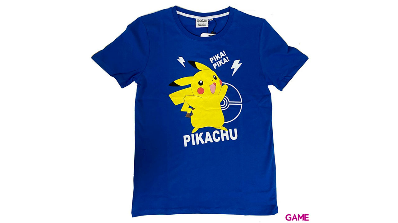 Camiseta Pokemon Azul: Pikachu Talla 12 Años-0