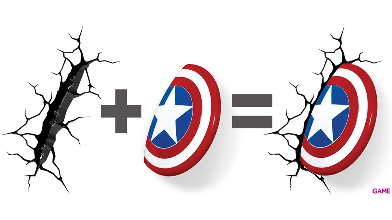 Lámpara 3D de Pared Marvel: Capitán América-3