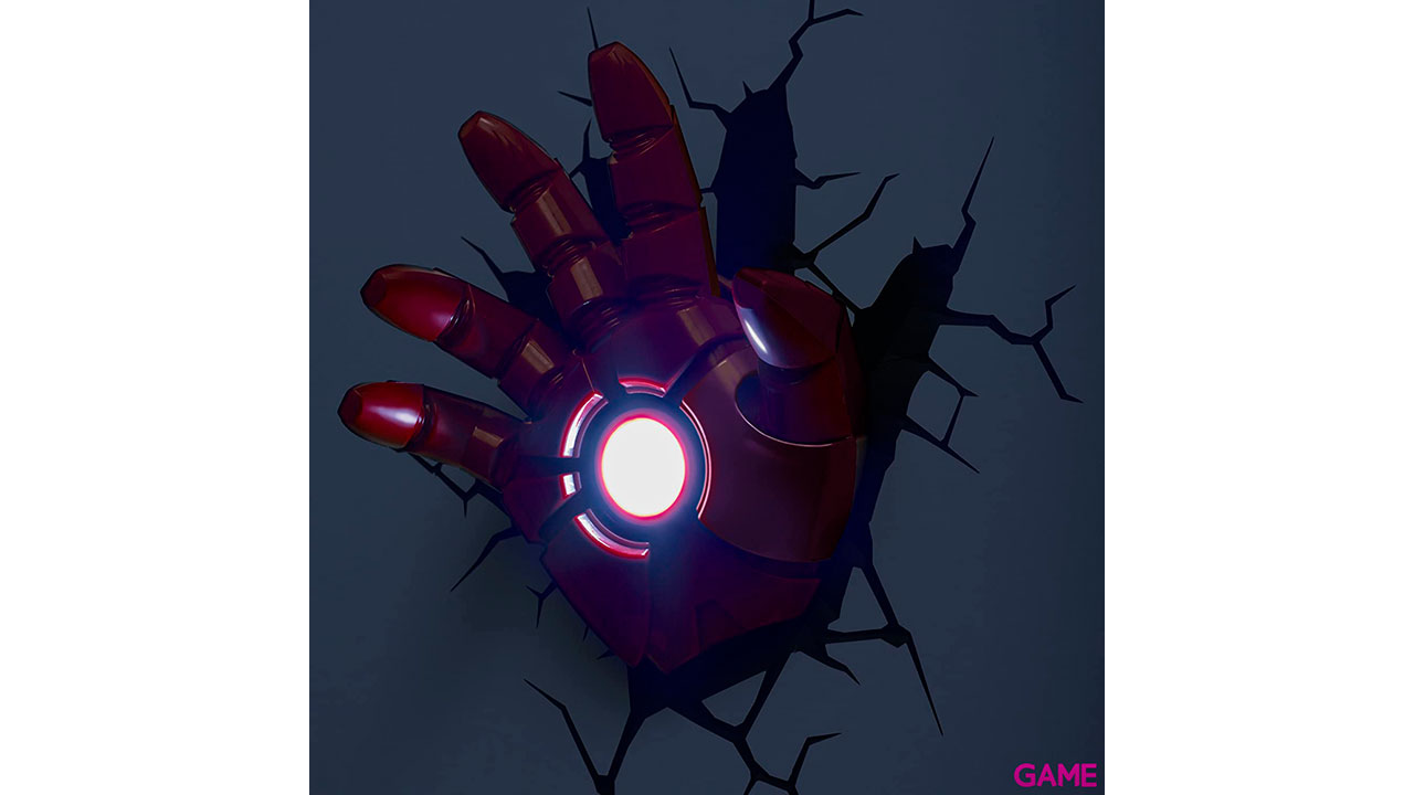 Lámpara 3D de Pared Marvel: Mano de Iron Man-3