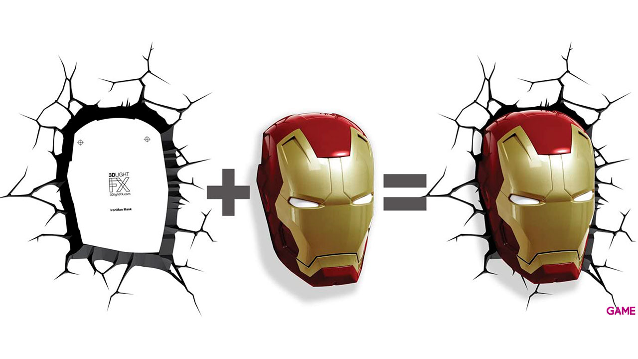 Lámpara 3D de Pared Marvel: Iron Man-1