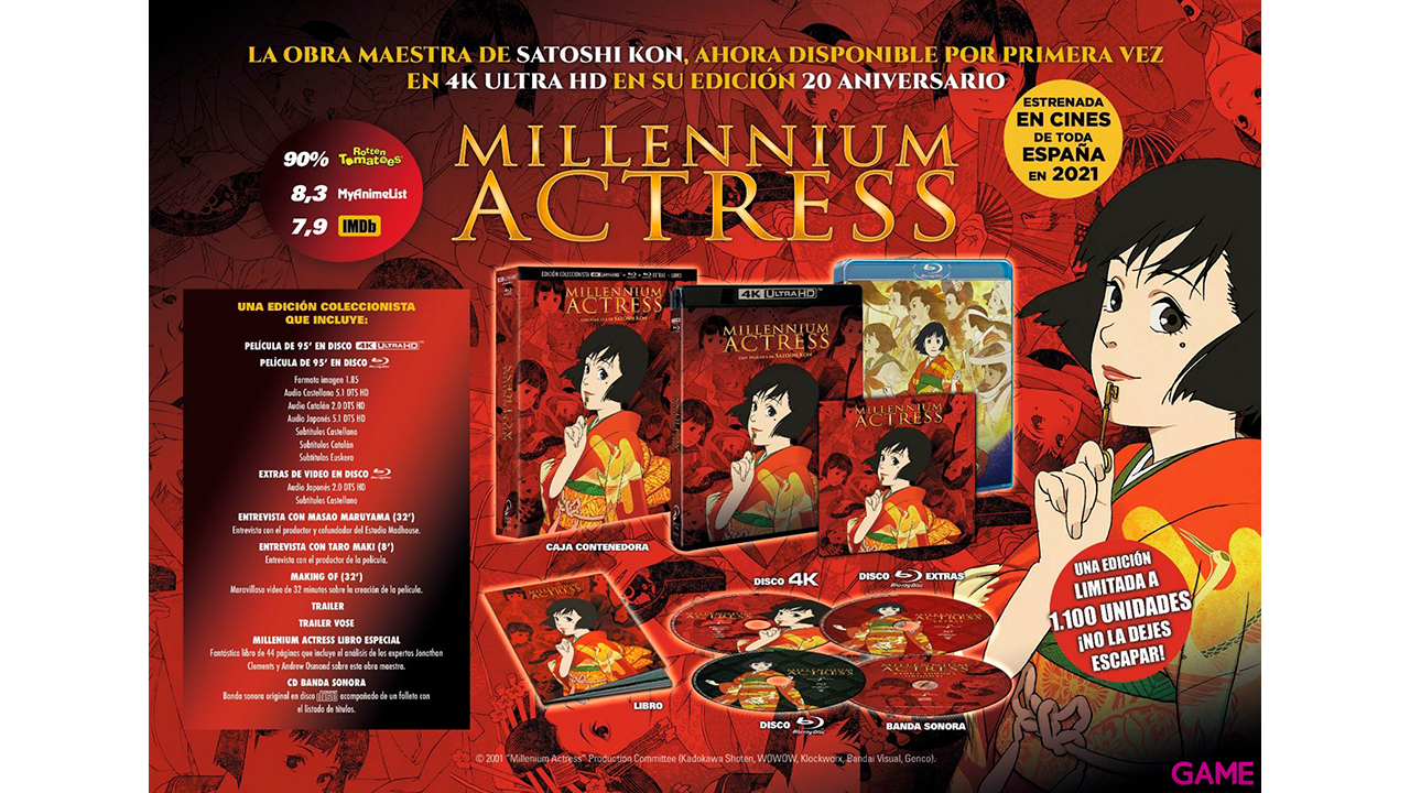 Millenium Actress 4K + BD + OST Edición Coleccionista-0