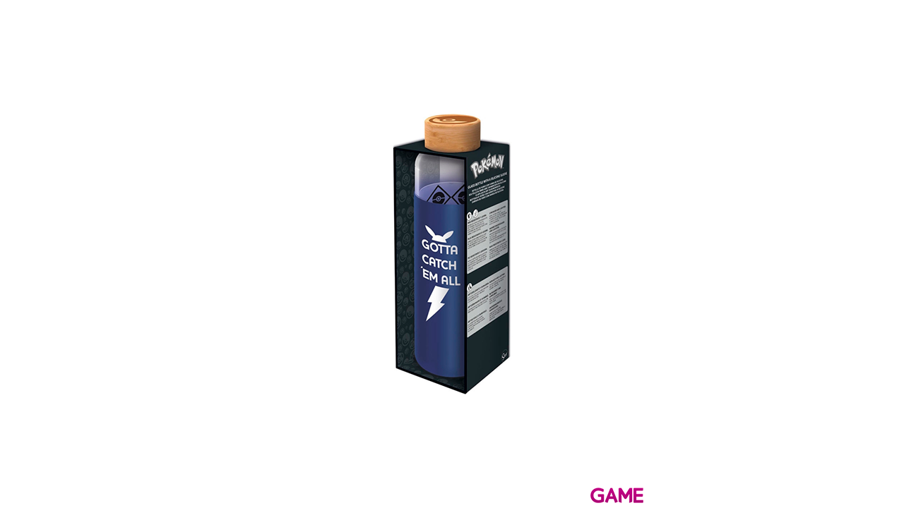 Botella cristal Pokemon funda silicona 585ml-0