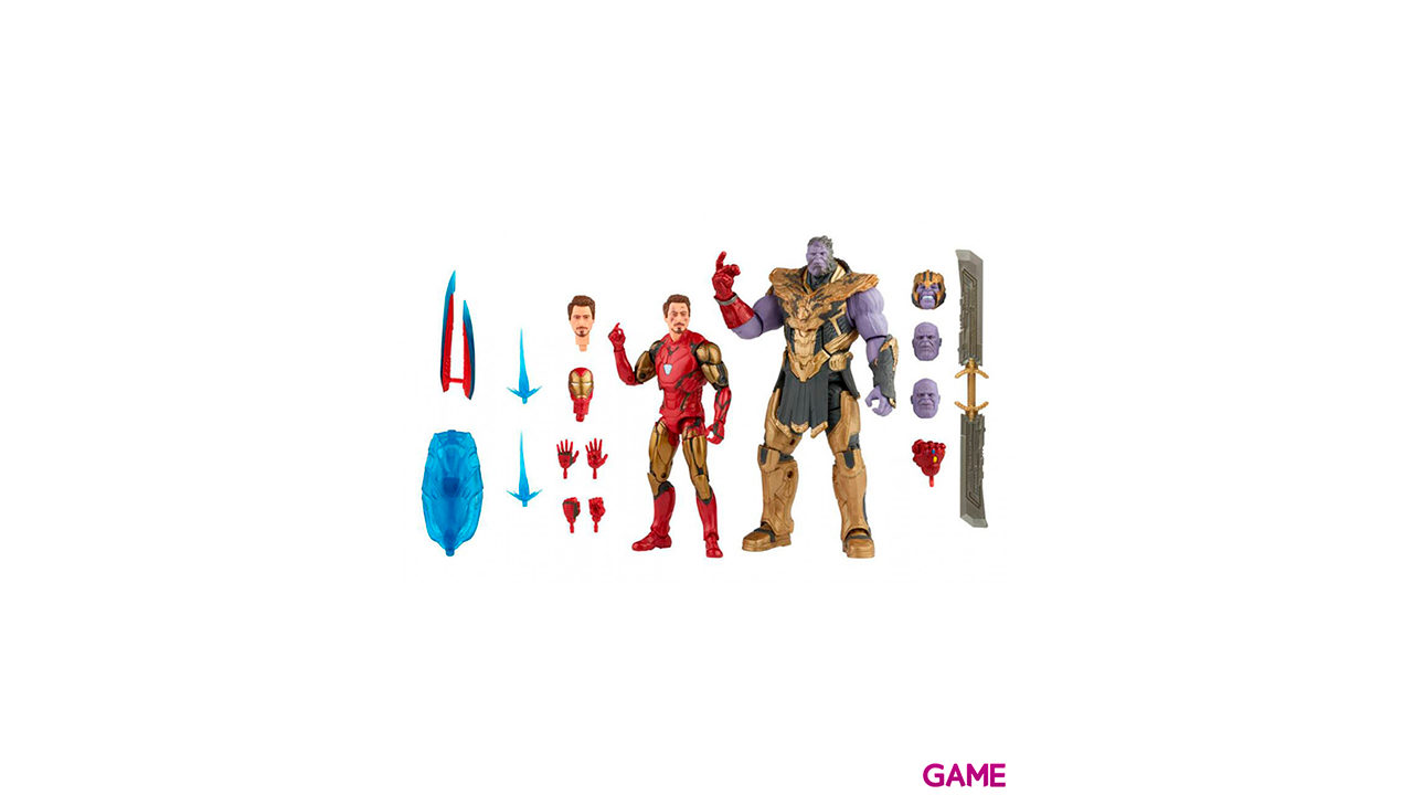 Set 2 figuras Iron Man Mark LXXXV y Thanos Vengadores Avengers The Infinity Saga Marvel 15cm-1