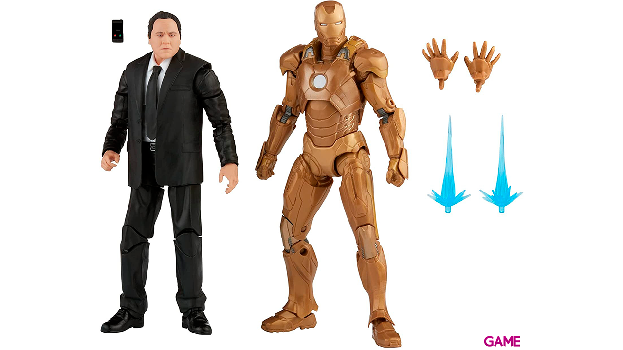 Set 2 Figuras Marvel: Happy Hogan e Iron Man Mark XXI 15cm-1