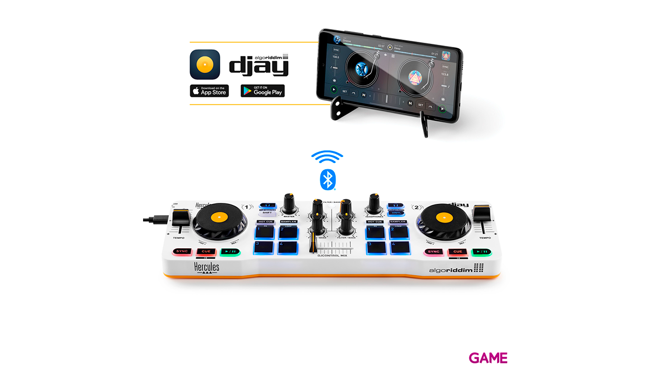Hercules DJ Control Mix Bluetooth para Movil - 2 Decks - Mesa Mezclas-0