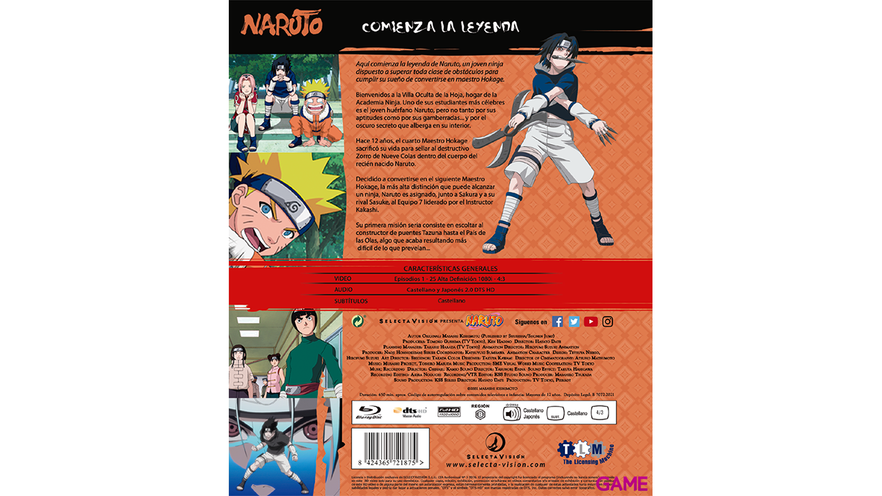 Naruto Bluray BOX 1 - Episodios 1 a 25-1