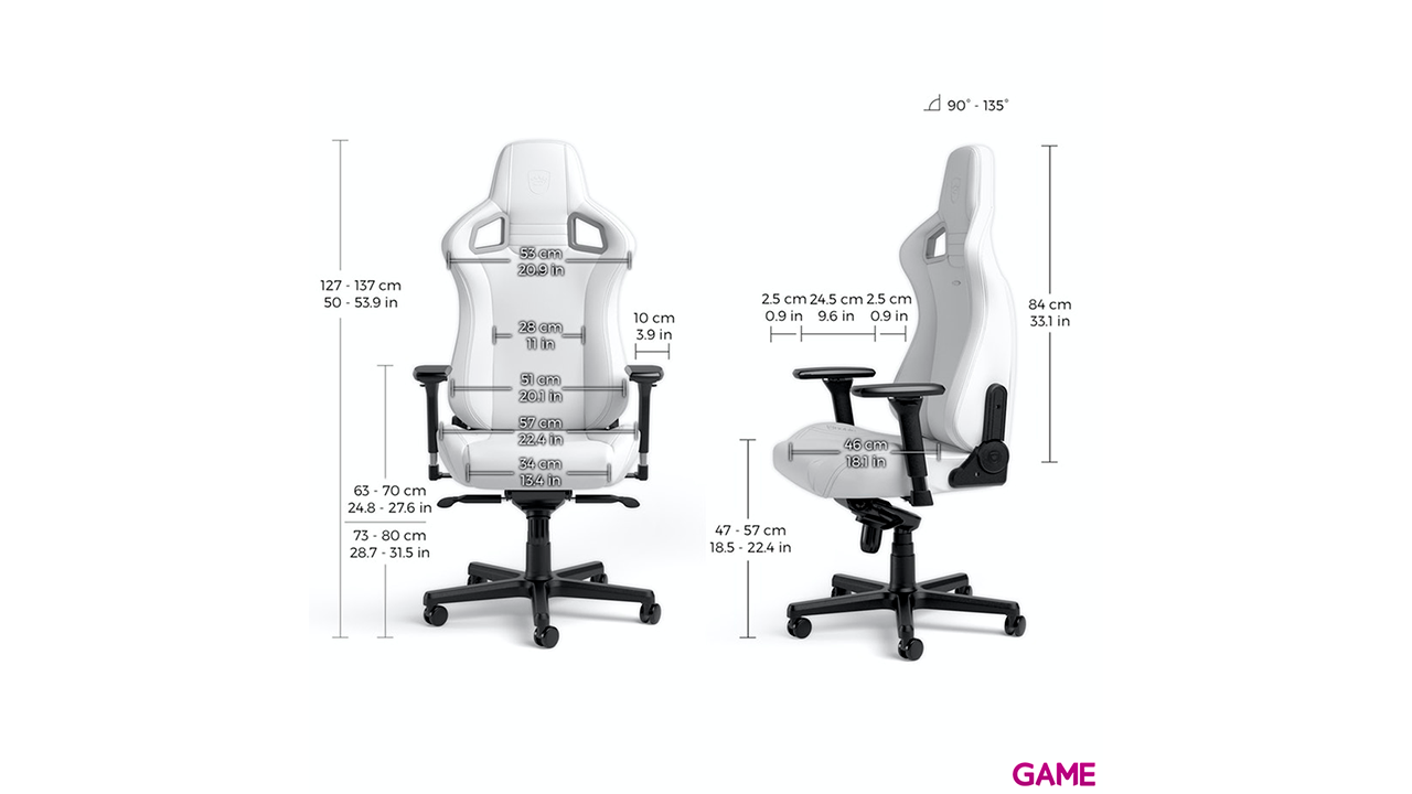 Noblechairs EPIC - White Edition - Silla Gaming-4