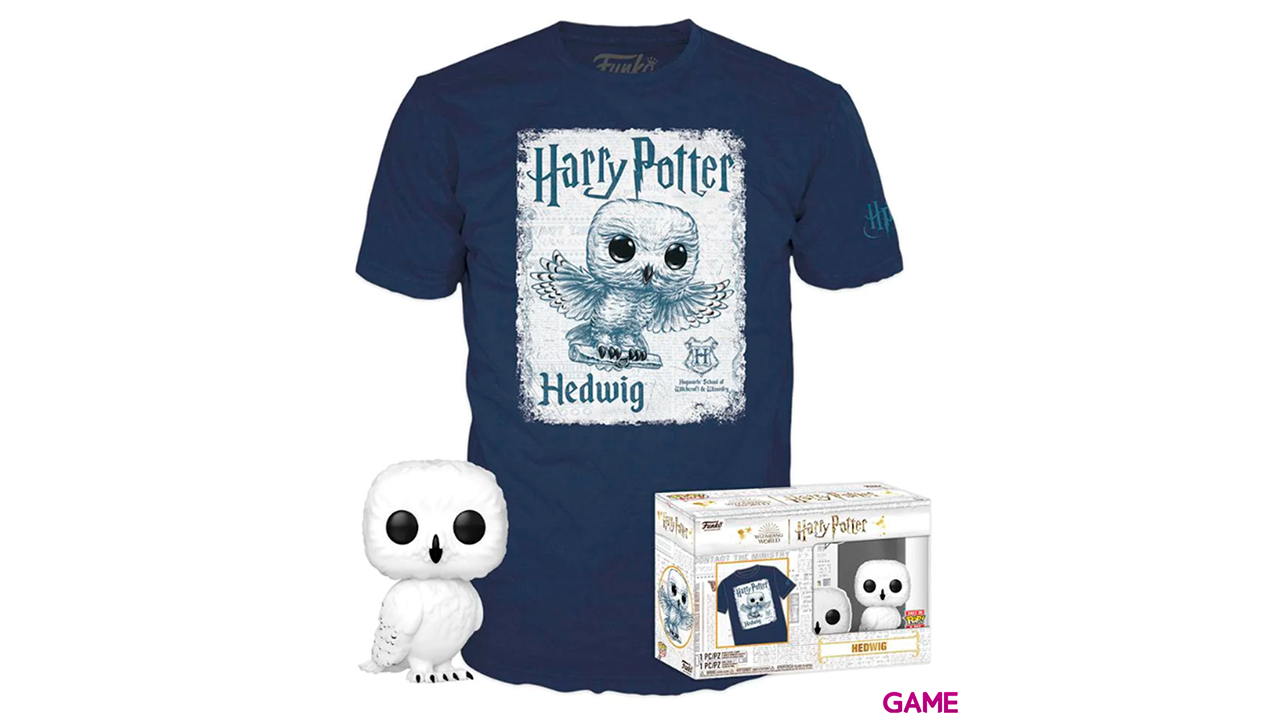 Pack Camiseta y Figura Pop Harry Potter: Hedwig Talla XL-0
