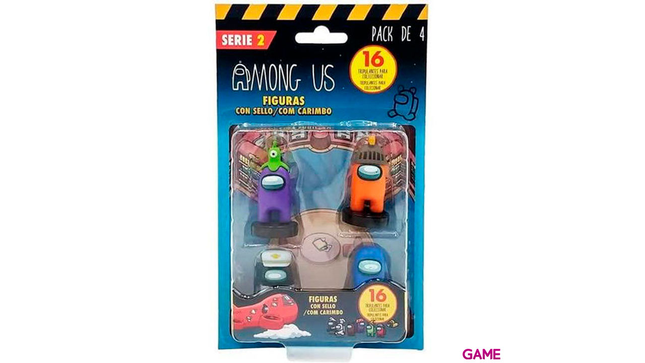 Pack Figuras Among Us: 4 Figuras con Sello Crewmates-0