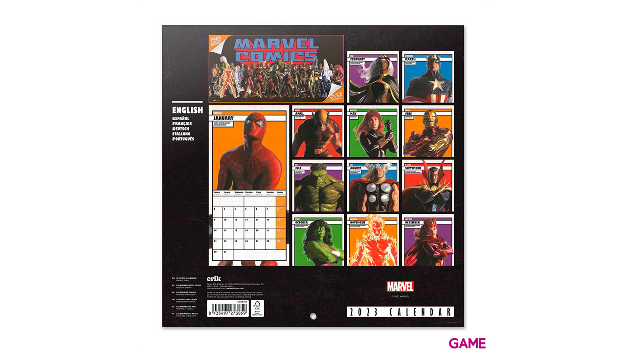 Calendario 2023 Marvel: Comics 30x30cm-1