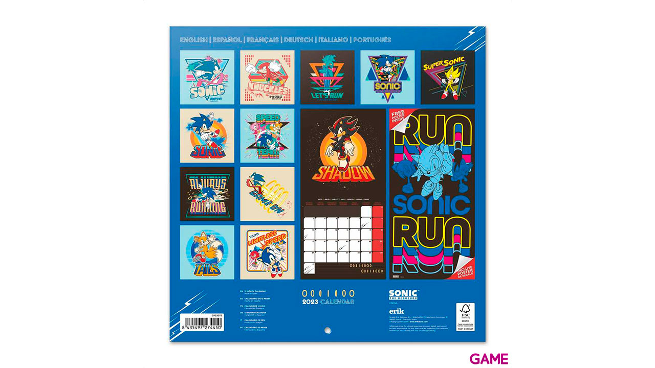 Calendario 2023 Sonic 30x30cm-1